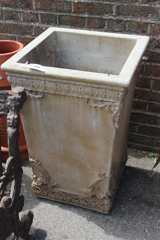 Tall tapered square terracotta planter